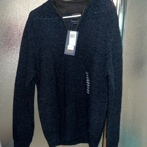 Navy blue Pendleton wool quarter zip sweater